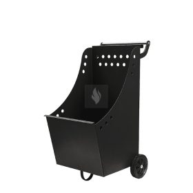 Fatároló kocsi, fekete, fogantyús, gurulós