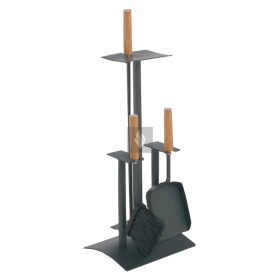   Kandallótisztító, emeletes, antracit, bükk nyél, 3 részes