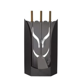 Kandallótisztító szett, oldalfalas, antracit, 3 részes