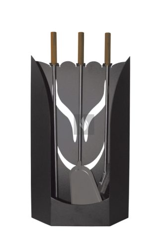 Kandallótisztító szett, oldalfalas, antracit, 3 részes