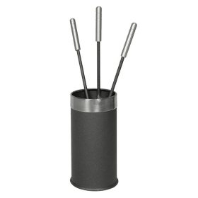   Kandallótisztító szett, kör alakú,  fekete, acél nyéllel, 4 részes