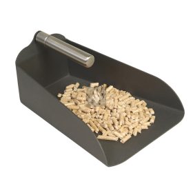 Pellet kimerő lapát, fekete, acél nyéllel