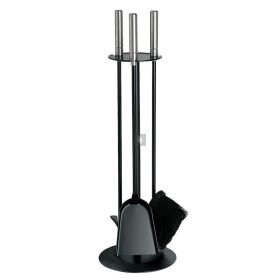   Kandallótisztító készlet, 1 tányéros, fekete, 3 részes