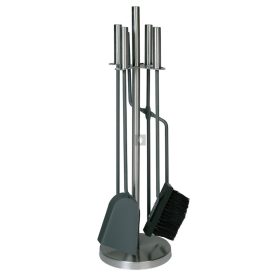 Kandallótisztító készlet, matt acél, 4 részes