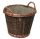 Fonott kosár, mély, barna, juta béléssel