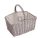 Fonott kosár, világos szövetbéléssel, szürke