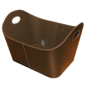 Műbőr tárolókosár, barna