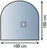 Kandalló alátét üveglap 100x100 cm kerekített téglalap alakú 6mm