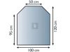 Kandalló alátét üveglap 100x120 cm trapézes téglalap alakú 6mm