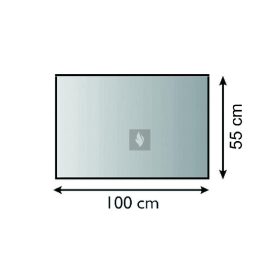 Kandalló előtét üveglap 100x55 cm téglalap alakú 6mm