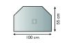 Kandalló előtét üveglap 100x55 cm trapézes téglalap alakú 6mm