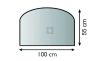 Kandalló előtét üveglap 100x55 cm íves téglalap alakú 6mm