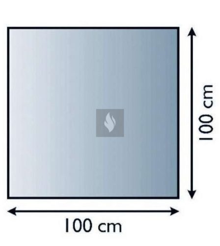 Kandalló alátét üveglap 100x100 cm négyzet alakú 6mm
