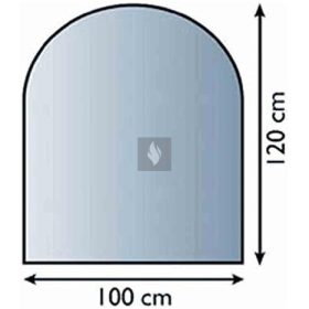   Kandalló alátét üveglap 100x120 cm kerekített téglalap alakú 8mm