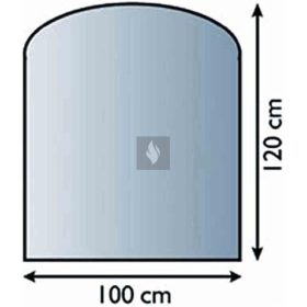   Kandalló alátét üveglap 100x120 cm íves téglalap alakú 8mm