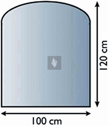 Kandalló alátét üveglap 100x120 cm íves téglalap alakú 8mm
