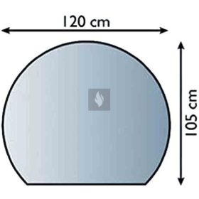   Kandalló alátét üveglap 120x105 cm vágott kör alakú 8mm