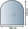 Kandalló alátét üveglap 100x110 cm kerekített téglalap alakú 8mm