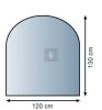 Kandalló alátét üveglap 120x130 cm kerekített téglalap alakú 8mm