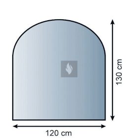  Kandalló alátét üveglap 120x130 cm kerekített téglalap alakú 8mm