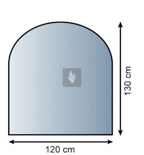 Kandalló alátét üveglap 120x130 cm kerekített téglalap alakú 8mm