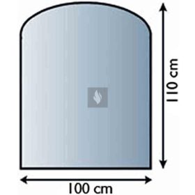   Kandalló alátét üveglap 100x110 cm íves téglalap alakú 8mm