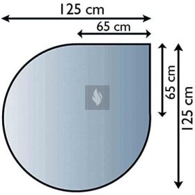 Kandalló alátét üveglap 125x125 cm csepp alakú 8mm