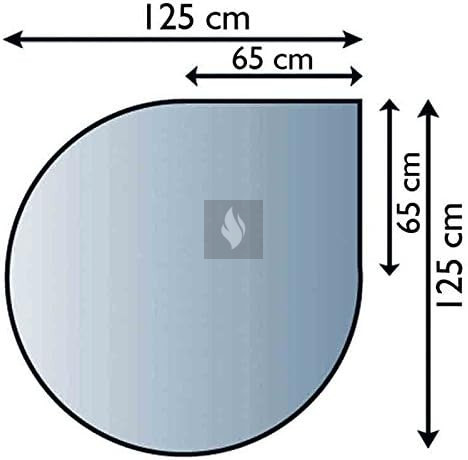 Kandalló alátét üveglap 125x125 cm csepp alakú 8mm