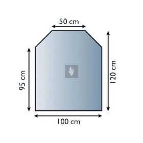   Kandalló alátét üveglap 100x120 cm trapézes téglalap alakú 8mm