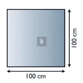 Kandalló alátét üveglap 100x100 cm négyzet alakú 8mm