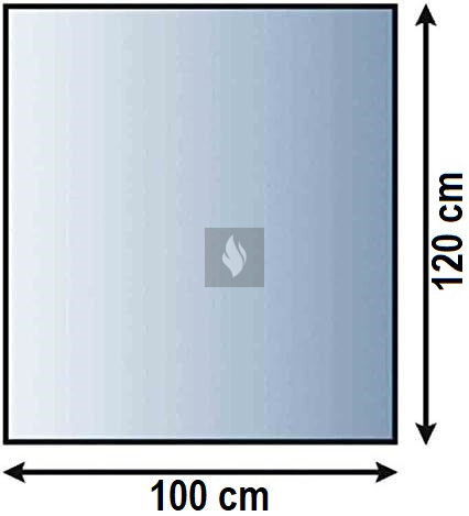 Kandalló alátét üveglap 100x120 cm téglalap alakú 8mm