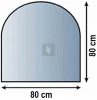 Kandalló alátét üveglap 80x80 cm kerekített téglalap alakú 8mm