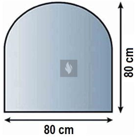   Kandalló alátét üveglap 80x80 cm kerekített téglalap alakú 8mm