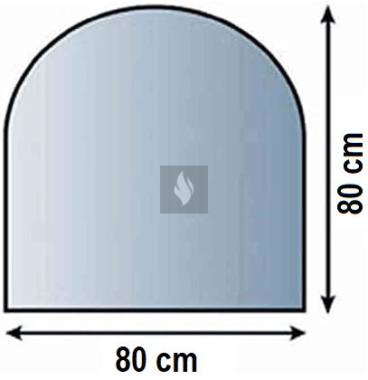 Kandalló alátét üveglap 80x80 cm kerekített téglalap alakú 8mm