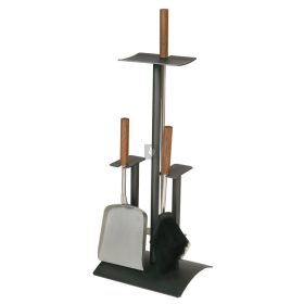   Kandallótisztító, emeletes, antracit, diófa nyéllel, 3 részes