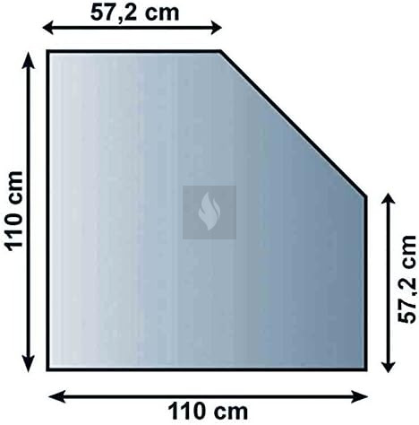 Kandalló alátét üveglap 110x110 cm letört négyzet alakú 6mm