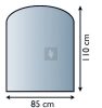Kandalló alátét üveglap 85x110 cm íves téglalap alakú 8mm