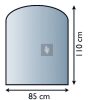 Kandalló alátét üveglap 85x110 cm íves téglalap alakú 8mm