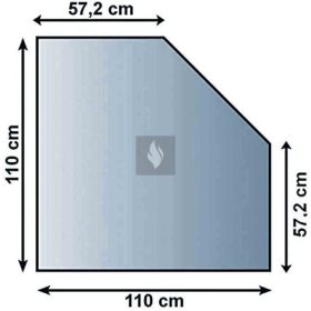   Kandalló alátét üveglap 110x110 cm letört négyzet alakú 8mm
