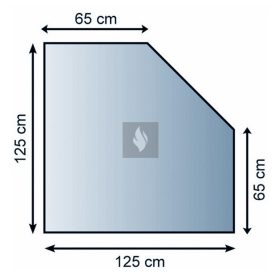   Kandalló alátét üveglap 125x125 cm letört négyet alakú 8mm