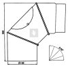 Ø150 mm 0-90° állítható füstcső könyök, tisztító nyílással, 2mm falvastagsággal