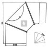 Ø150 mm 0-90° állítható füstcső könyök, tisztító nyílással, 2mm falvastagsággal