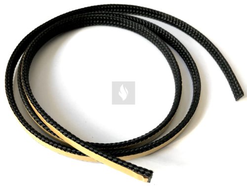 Hőálló lapostömítés 8x2mm szőtt öntapadós fekete 300°C