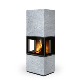   Romotop LERA C GH három oldalas zsírkő Design kandalló - bővíthető hőtárolóval