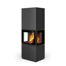   Romotop LERA C GH három oldalas lemez Design kandalló - bővíthető hőtárolóval