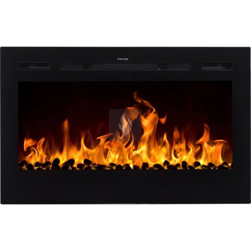 MAJOR 91 fekete Beépíthető elektromos kandalló, falra is szerelehető