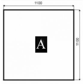   Alátét fémlemez kandallókályhákhoz 1100x1100 mm szögletes (A forma)