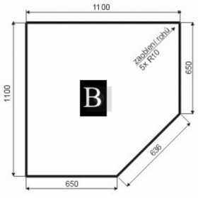   Alátét fémlemez kandallókályhákhoz 1100x1000 mm letöréssel (B forma)