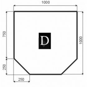   Alátét fémlemez kandallókályhákhoz 1000x1000 mm trapéz (D forma)