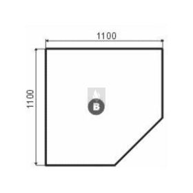 Romotop alátét üveglap 6mm P5 / B forma 1100x1100mm
